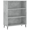 Witrynka, szarość betonu 69,5x34x180 cm materiał drewnopochodny