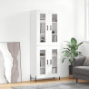 Witrynka biała połysk 69,5x34x180 cm materiał drewnopochodny