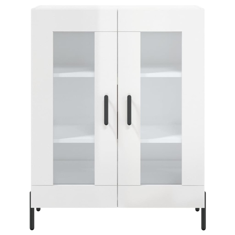Witrynka biała połysk 69,5x34x180 cm materiał drewnopochodny
