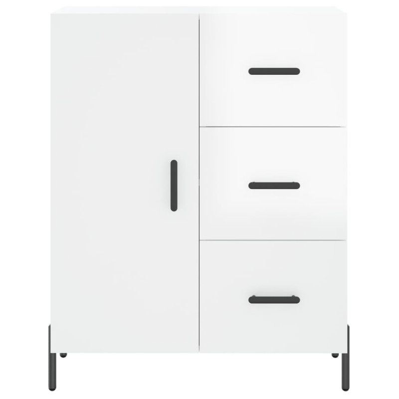 Witrynka biała połysk 69,5x34x180 cm materiał drewnopochodny