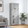 Witrynka, szarość betonu 69,5x34x180 cm materiał drewnopochodny
