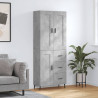 Witrynka, szarość betonu 69,5x34x180 cm materiał drewnopochodny