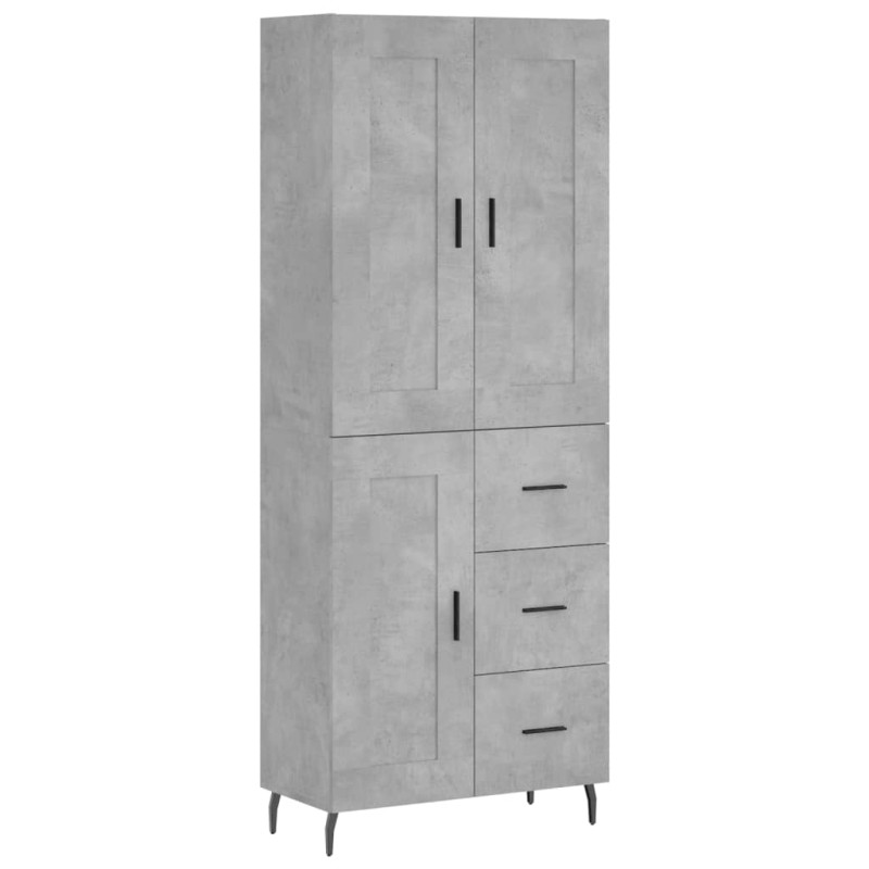 Witrynka, szarość betonu 69,5x34x180 cm materiał drewnopochodny