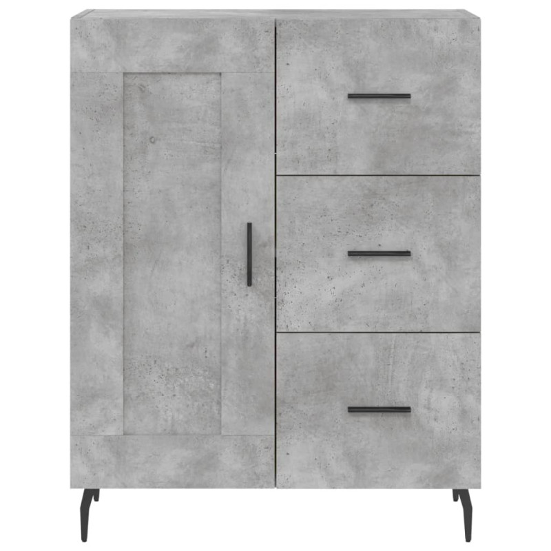 Witrynka, szarość betonu 69,5x34x180 cm materiał drewnopochodny
