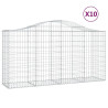 Kosze gabionowe, 10 szt, 200x50x100/120cm, galwanizowane żelazo