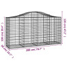Kosze gabionowe, 10 szt, 200x50x100/120cm, galwanizowane żelazo