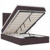 Rama łóżka otomana z materacem, brązowa, 120x190 cm, tkanina