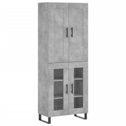 Witrynka, szarość betonu 69,5x34x180 cm materiał drewnopochodny