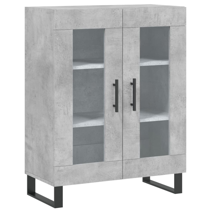 Witrynka, szarość betonu 69,5x34x180 cm materiał drewnopochodny