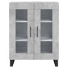 Witrynka, szarość betonu 69,5x34x180 cm materiał drewnopochodny