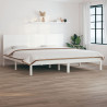 Łóżko bez materaca, białe, 200x200 cm, lite drewno sosnowe