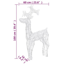 Renifery ozdobne, 3 szt., 60x16x100 cm, akryl