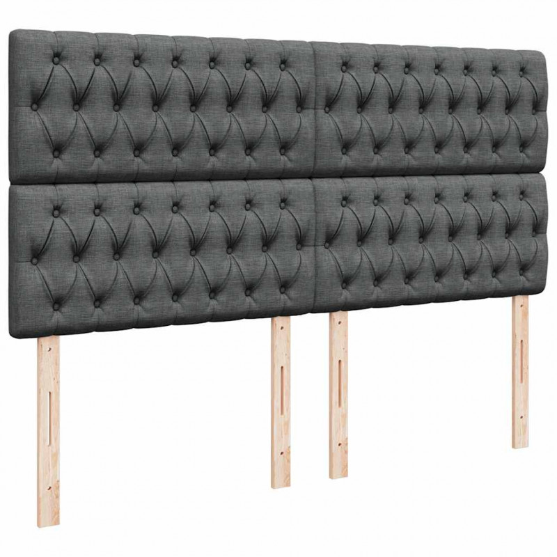 Rama łóżka otomana z materacem, szara, 180x200 cm, tkanina