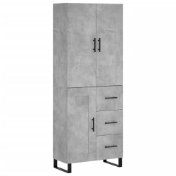 Witrynka, szarość betonu 69,5x34x180 cm materiał drewnopochodny