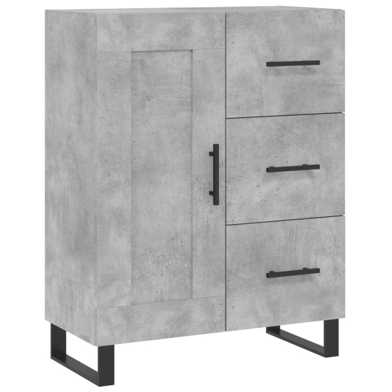 Witrynka, szarość betonu 69,5x34x180 cm materiał drewnopochodny