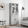 Witrynka, szarość betonu 69,5x34x180 cm materiał drewnopochodny
