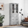 Witrynka, szarość betonu 69,5x34x180 cm materiał drewnopochodny