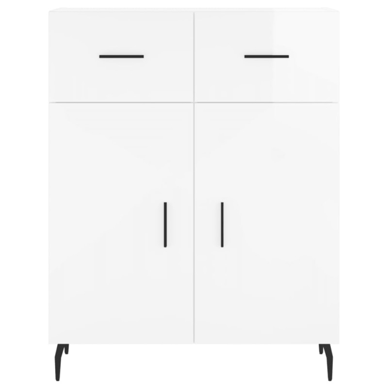 Witrynka biała połysk 69,5x34x180 cm materiał drewnopochodny