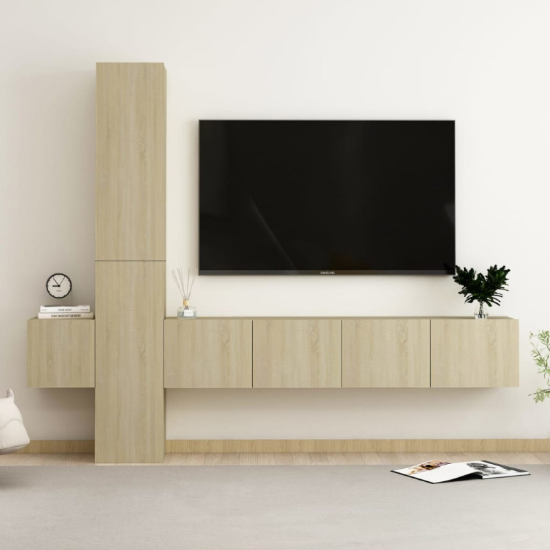 5-cz. zestaw szafek TV, dąb sonoma, materiał drewnopochodny