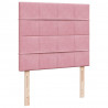Rama łóżka otomana z materacami, różowa, 120x200 cm, aksamit