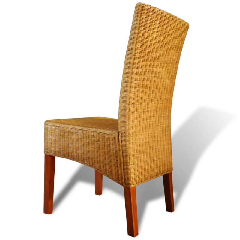 Krzesła stołowe, 6 szt., brązowe, naturalny rattan