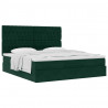Rama łóżka otomana z materacami, zielona, 200x200 cm, aksamit