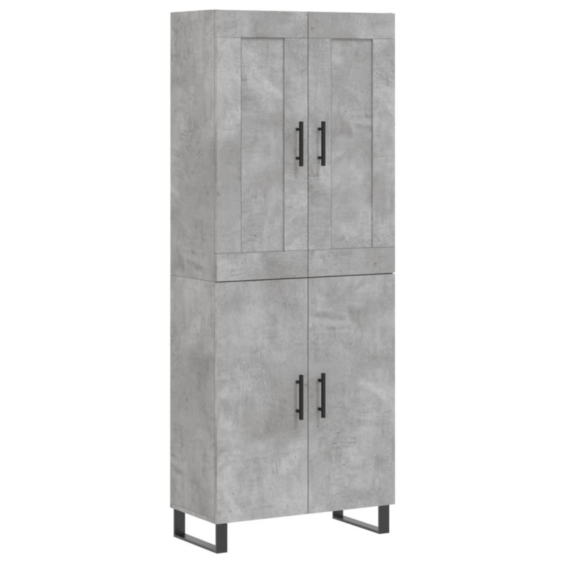 Witrynka, szarość betonu 69,5x34x180 cm materiał drewnopochodny