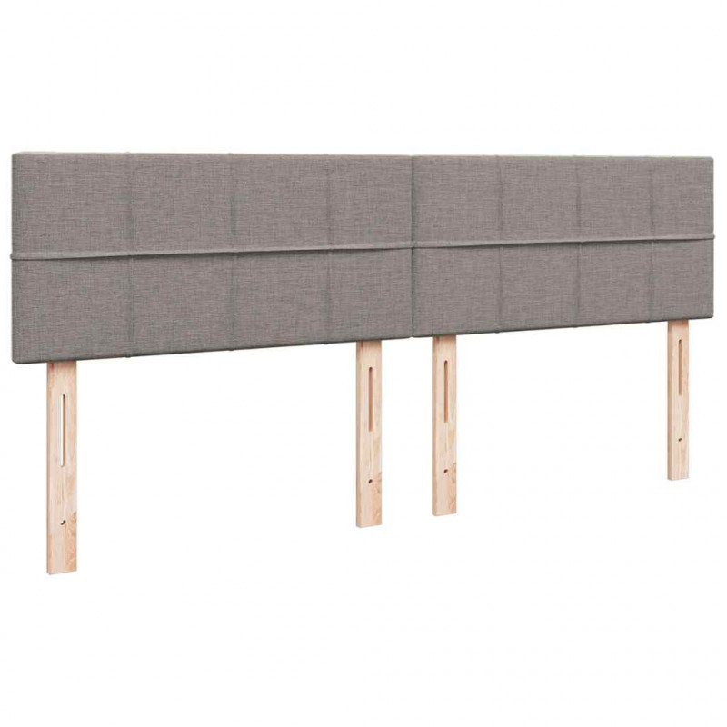 Rama łóżka otomana z materacami, taupe, 200x200 cm, tkanina