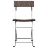Składane krzesła bistro, 8 szt., brązowe, polirattan i stal