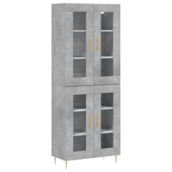 Witrynka, szarość betonu 69,5x34x180 cm materiał drewnopochodny