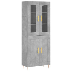 Witrynka, szarość betonu 69,5x34x180 cm materiał drewnopochodny
