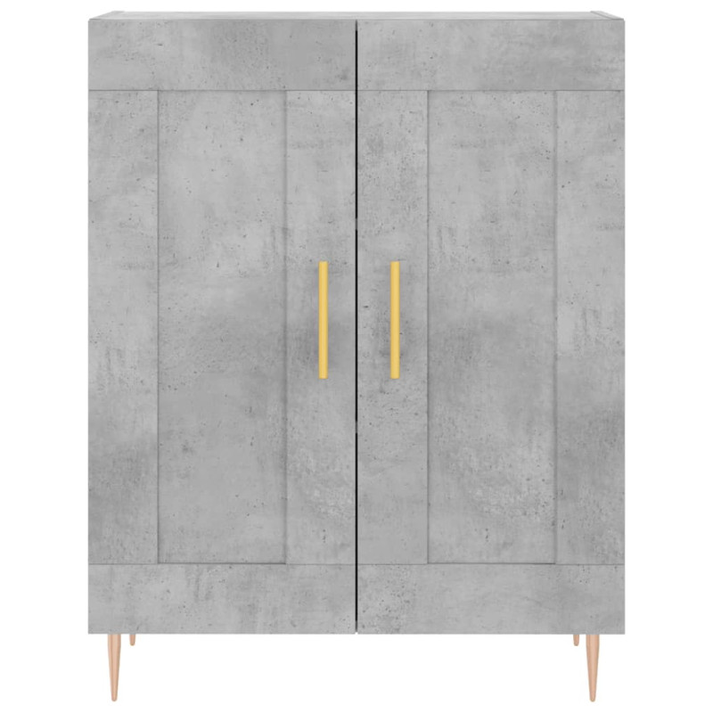 Witrynka, szarość betonu 69,5x34x180 cm materiał drewnopochodny