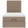 Rama łóżka otomana z materacem, cappucino, 100x200 cm, ekoskóra