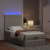 Łóżko otomana z materacem i LED, taupe, 90x200 cm, tkanina