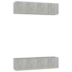 Szafki TV, 4 szt., szarość betonu, 60x30x30 cm, płyta wiórowa