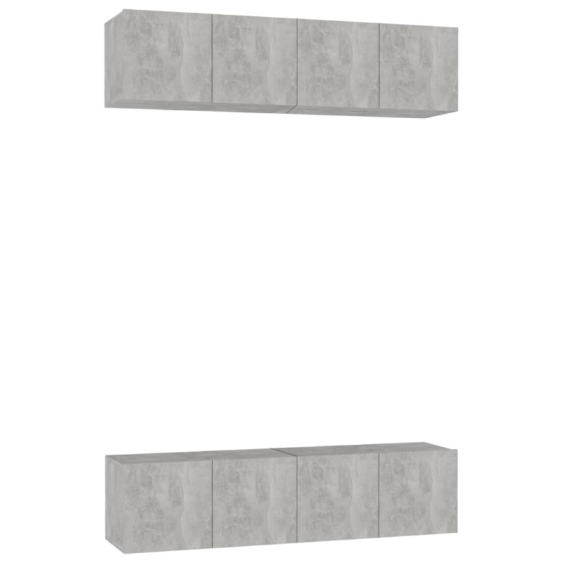 Szafki TV, 4 szt., szarość betonu, 60x30x30 cm, płyta wiórowa