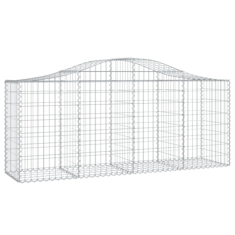 Kosze gabionowe, 12 szt, 200x50x80/100 cm, galwanizowane żelazo