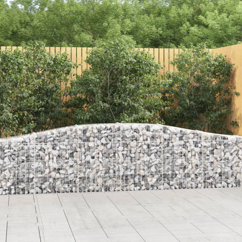 Kosze gabionowe, 2 szt, 400x30x60/80 cm, galwanizowane żelazo