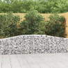 Kosze gabionowe, 2 szt, 400x30x60/80 cm, galwanizowane żelazo