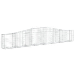Kosze gabionowe, 2 szt, 400x30x60/80 cm, galwanizowane żelazo