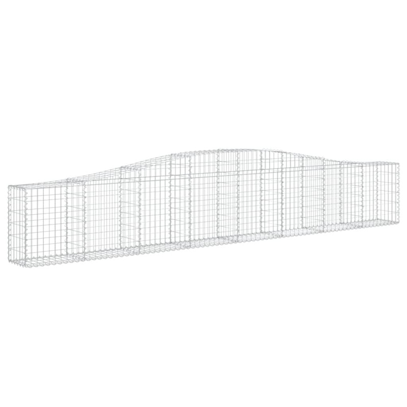 Kosze gabionowe, 2 szt, 400x30x60/80 cm, galwanizowane żelazo