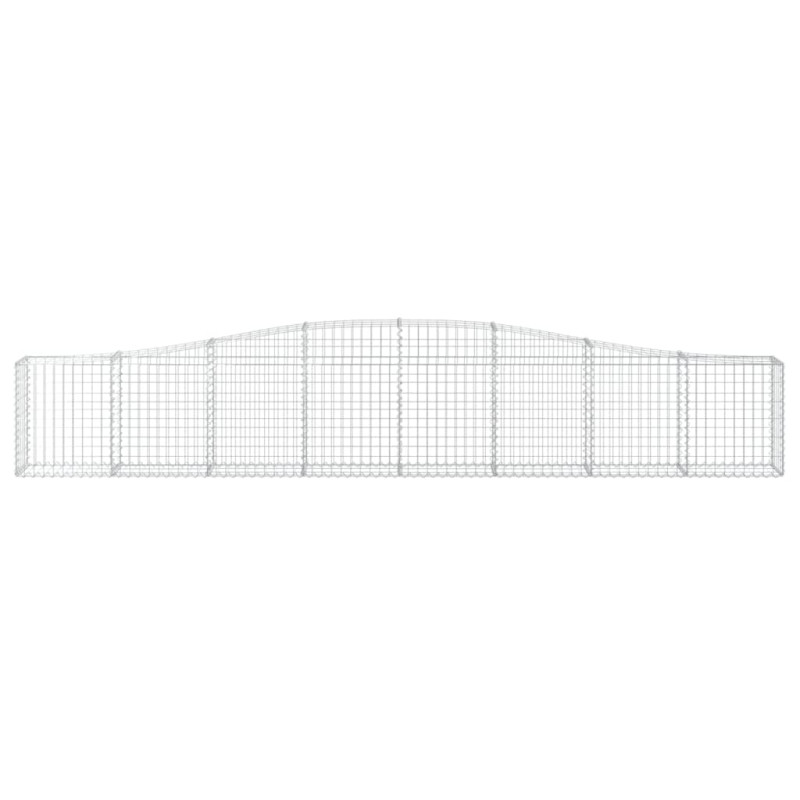 Kosze gabionowe, 2 szt, 400x30x60/80 cm, galwanizowane żelazo