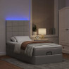 Łóżko otomana z materacem i LED, taupe, 90x200 cm, tkanina