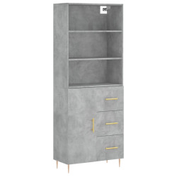 Witrynka, szarość betonu 69,5x34x180 cm materiał drewnopochodny