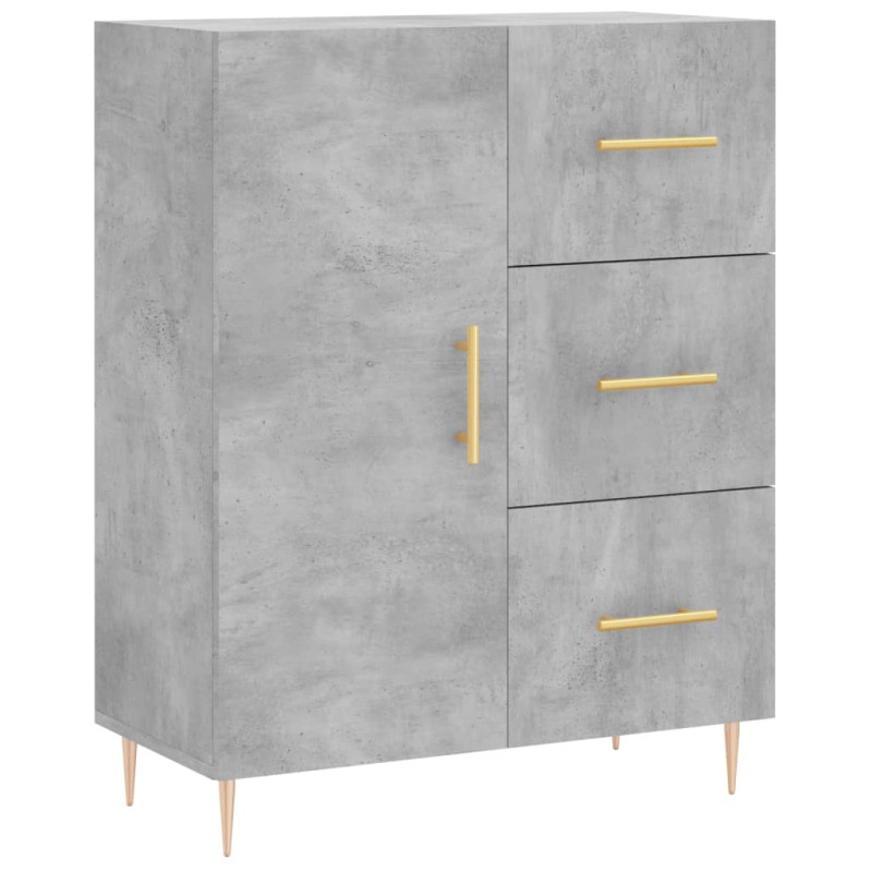 Witrynka, szarość betonu 69,5x34x180 cm materiał drewnopochodny