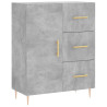 Witrynka, szarość betonu 69,5x34x180 cm materiał drewnopochodny