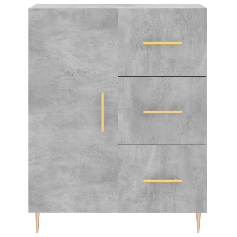 Witrynka, szarość betonu 69,5x34x180 cm materiał drewnopochodny