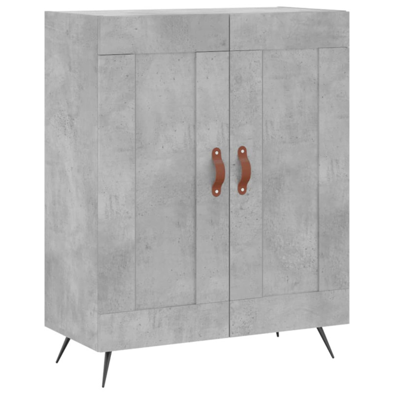 Witrynka, szarość betonu 69,5x34x180 cm materiał drewnopochodny