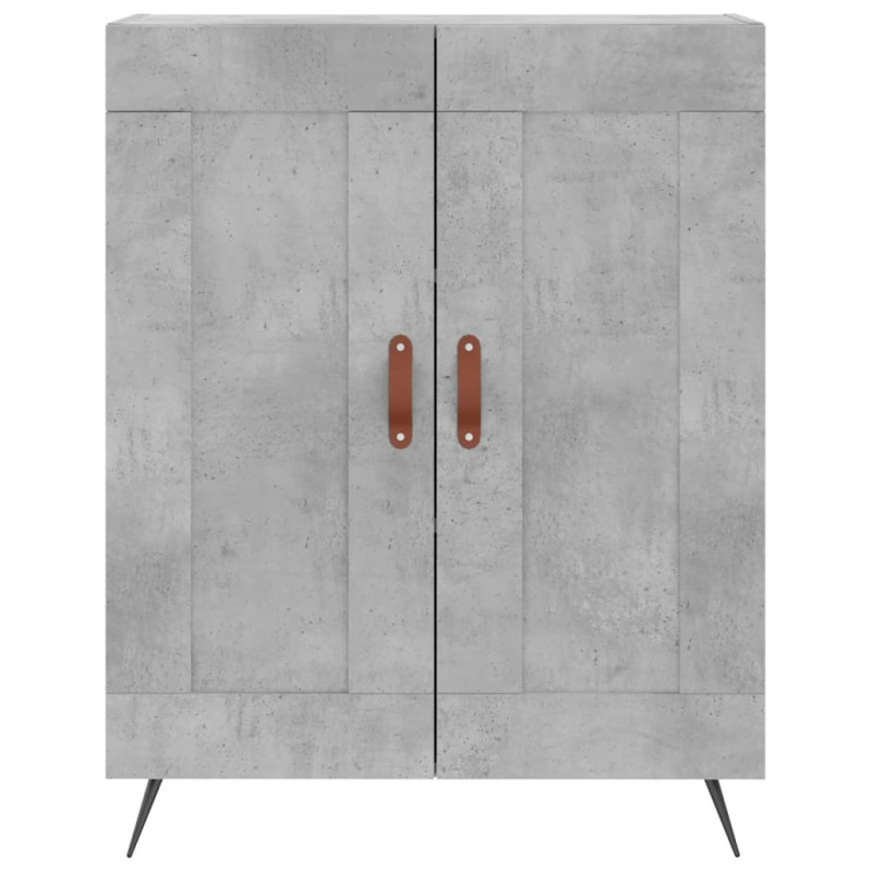 Witrynka, szarość betonu 69,5x34x180 cm materiał drewnopochodny