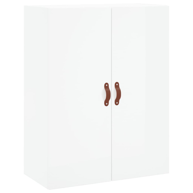 Szafki wiszące, białe z połyskiem, 2 szt., 69,5x34x90 cm